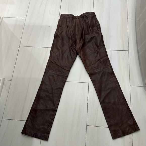 Vintage Cynthia Rowley Brown Leather Pants Size 4 - Picture 7 of 11